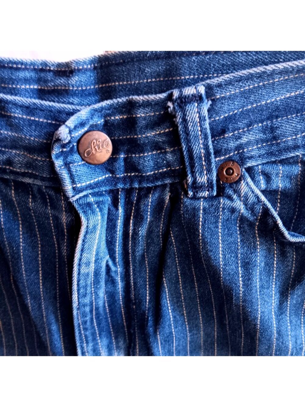 True Vintage Jeans 1980's Girls 12 Slim 23x32 Chic Pinstripe Denim Valley Girl